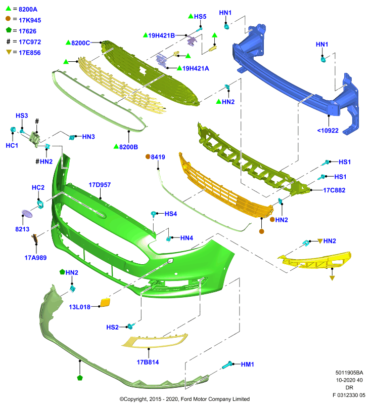 Решетка радиатора и передний бампер