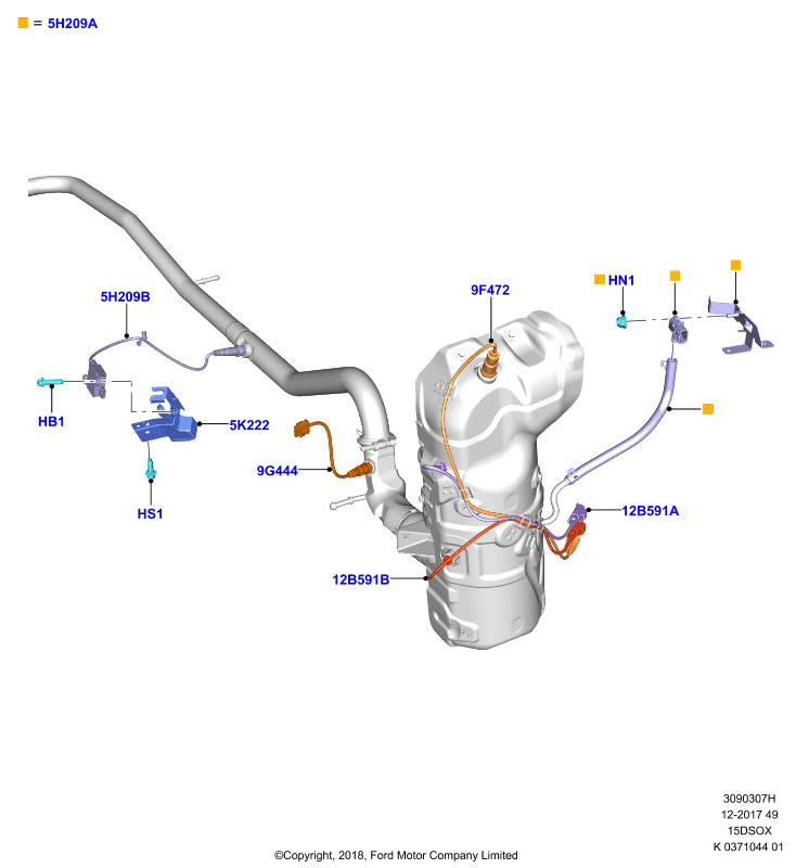 Модули и датчики выхлопной системы, 1.5L SOHC DI TC I4 DIESEL  (15DSOX)