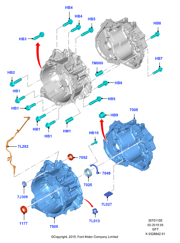 Внешние эл-ты коробки передач, 6 Speed Auto GFT PS195