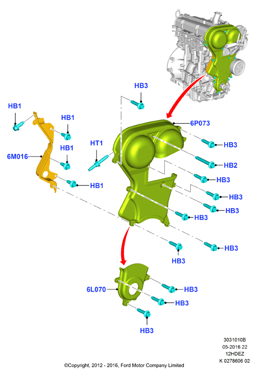 Крышки газораспредели. механизма, Zetec-S 1.25 DOHC EFI