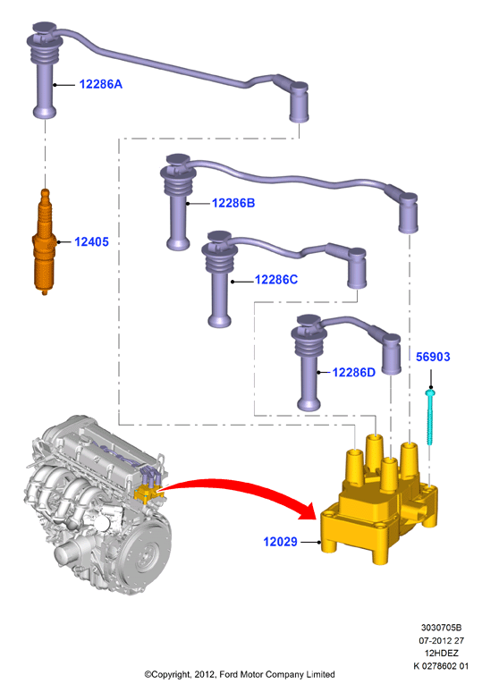 Катушка заж.и провода/свечи заж., Zetec-S 1.25 DOHC EFI