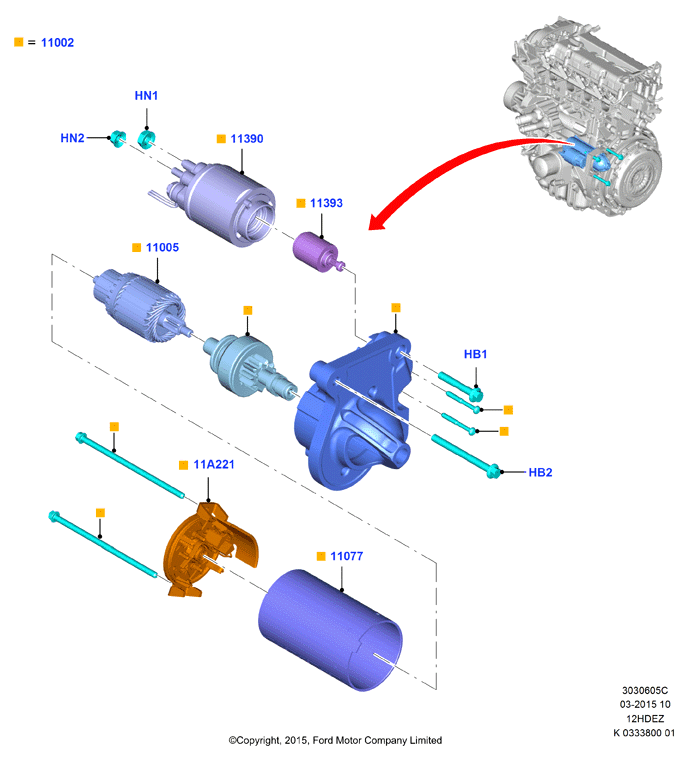 Опоры стартера, Zetec-S 1.25 DOHC EFI
