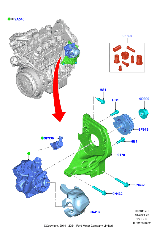 Топл.насос выс.давл.-дизель, 1.5L SOHC DI TC I4 DIESEL  (15DSOX)