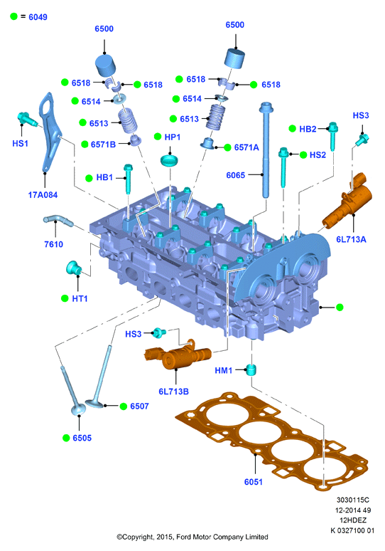 Головка цилиндров, Zetec-S 1.25 DOHC EFI