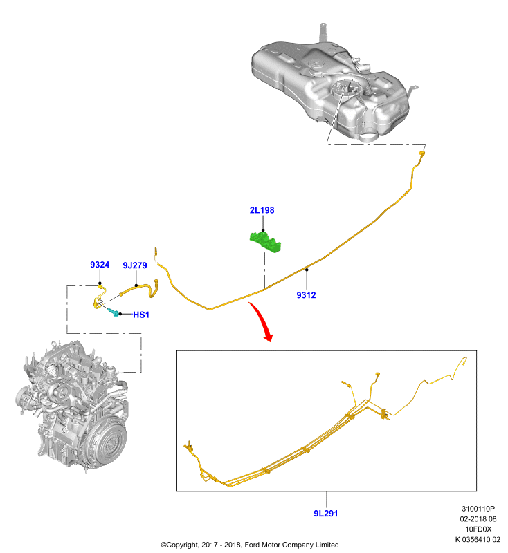 Топливные магистрали, 1.0L 3 CYL Fox             (10FD0X)
