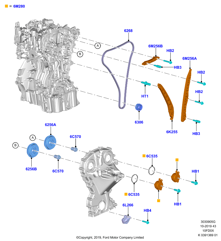 Газораспределительный механизм, 1.0L 3 CYL Fox (10FD0X)