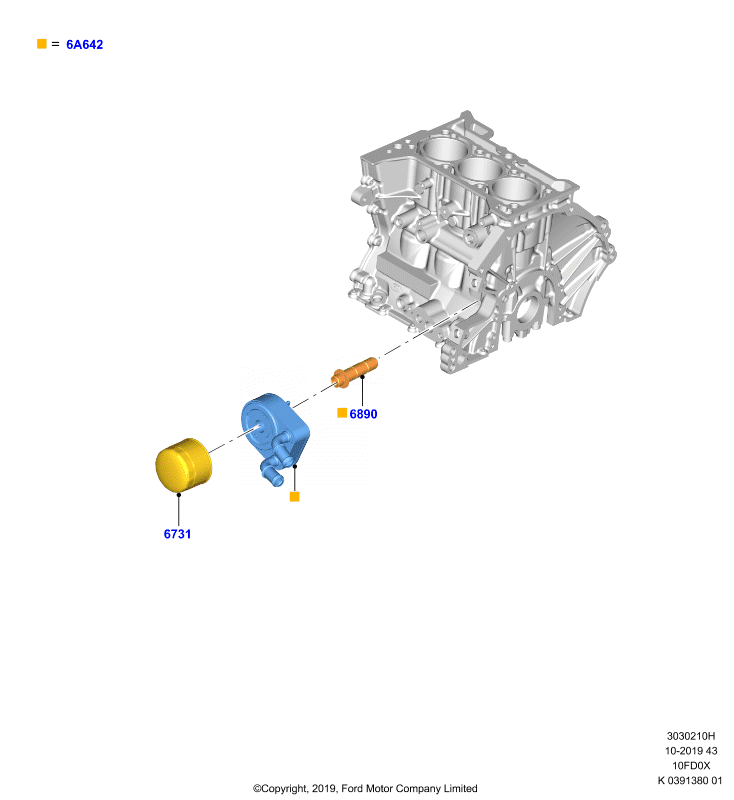 Масляный радиатор и фильтр, 1.0L 3 CYL Fox (10FD0X)