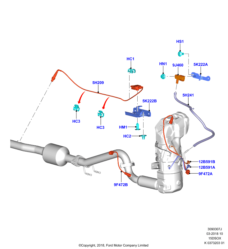 Модули и датчики выхлопной системы, 1.5L SOHC DI TC I4 DIESEL  (15DSOX)