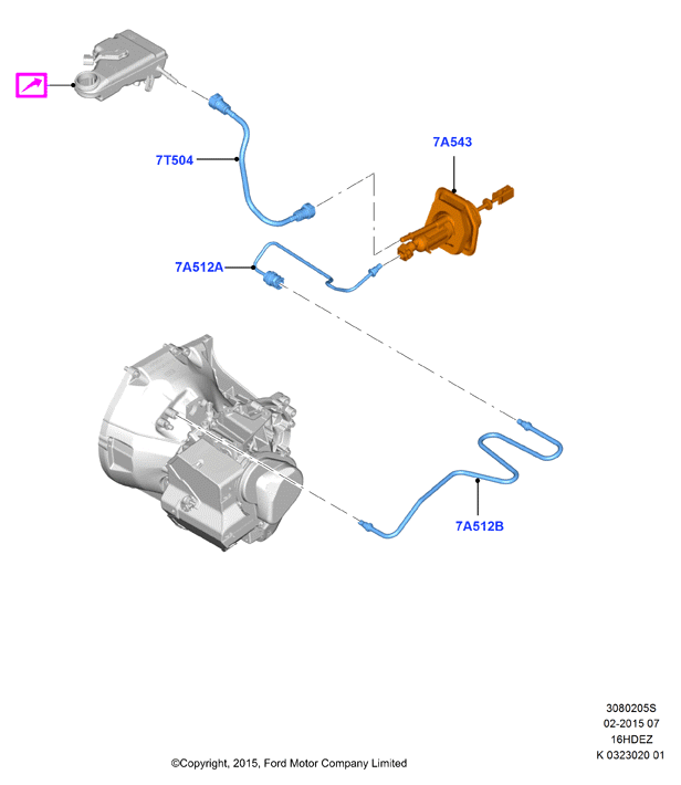 Главный и рабочий цилиндры сцеплен., Zetec 1.6 DOHC EFI