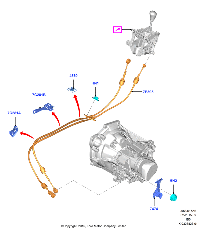 Тросы перекл. передач - МКПП, 5 Speed Manual Transaxle