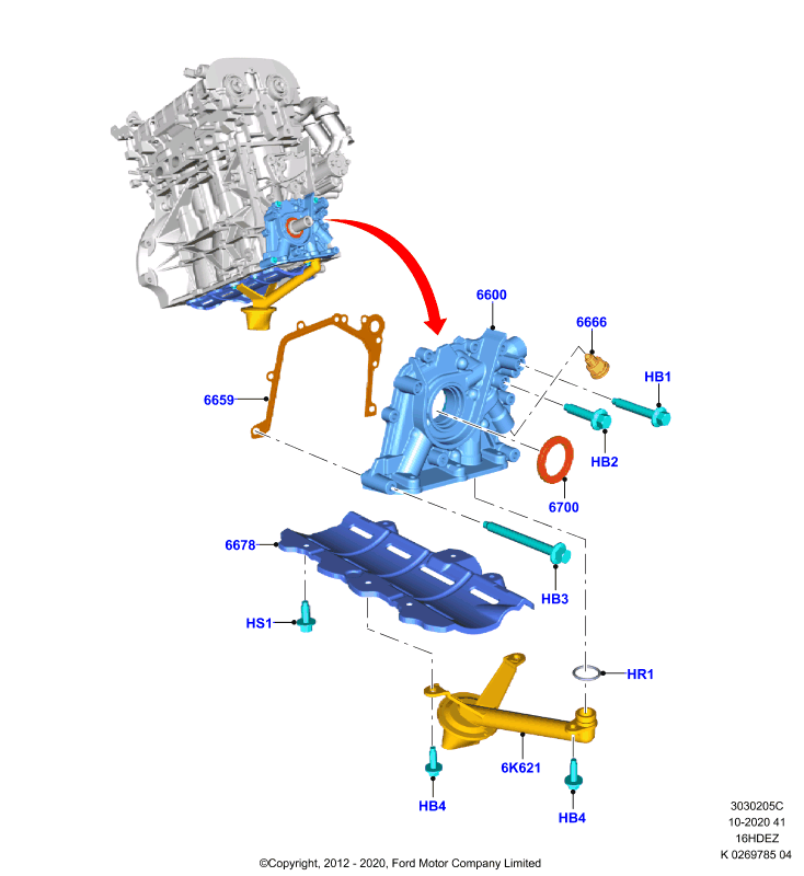 Масляный насос, Zetec 1.6 DOHC EFI