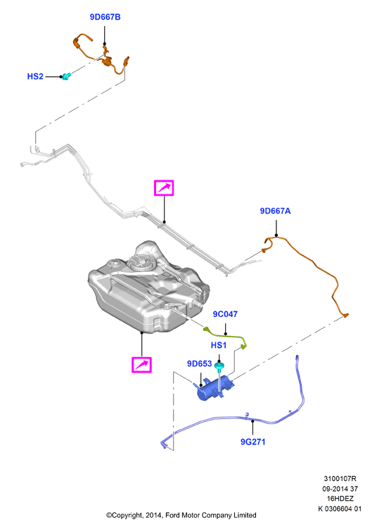 Система улавливания паров топлива, Zetec 1.6 DOHC EFI