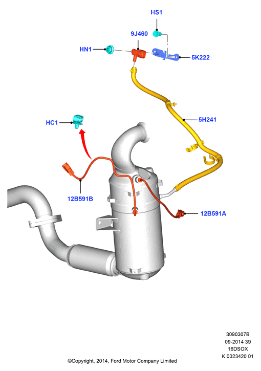 Модули и датчики выхлопной системы, 1.6 SOHC Diesel