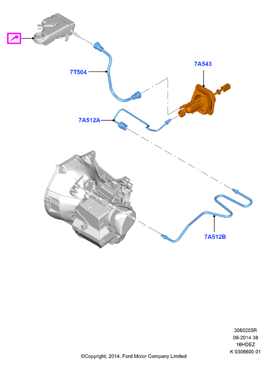 Главный и рабочий цилиндры сцеплен., Zetec 1.6 DOHC EFI