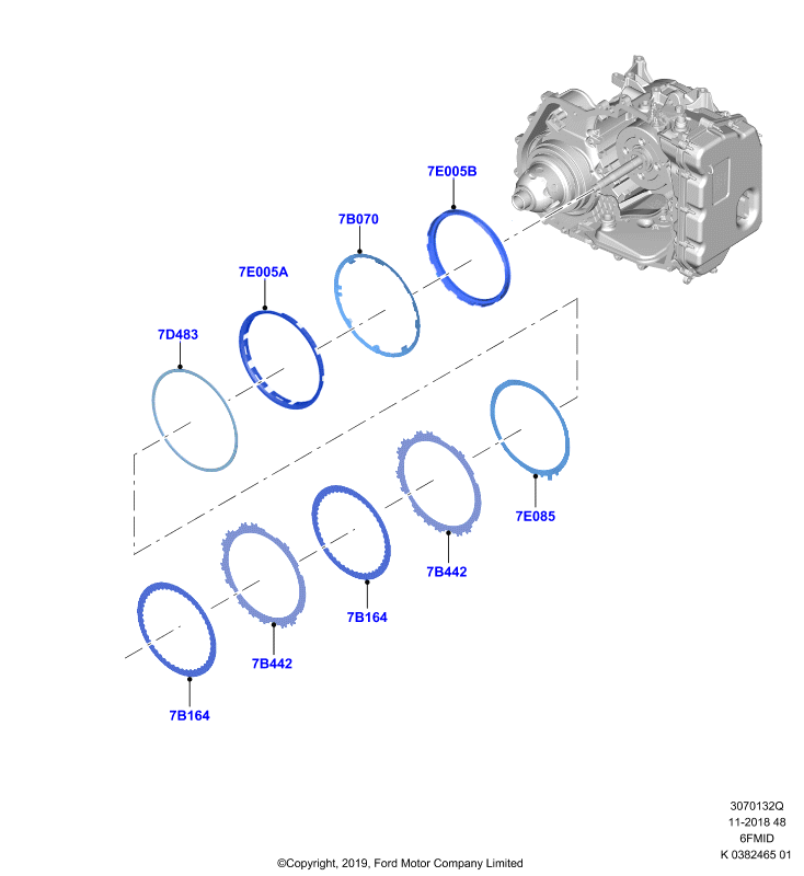 Муфта промеж. передачи и эл-ты, 6F 6 Speed Mid Range Auto