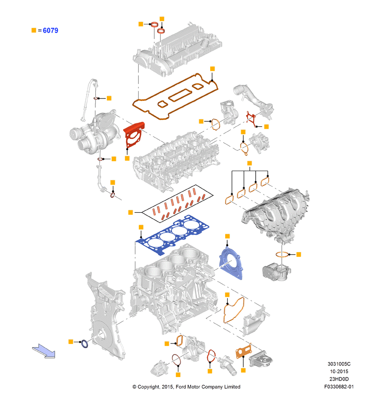Комплект прокладок двигателя, 2.3L TiVCT Turbo         (23HD0D_C)