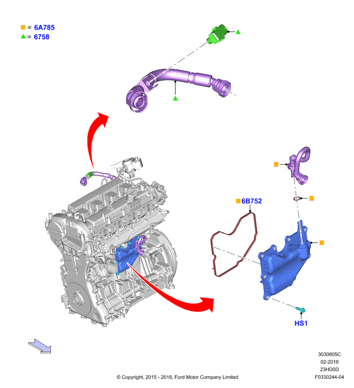 Сист.пониж.токс.выхл.-картер, 2.3L TiVCT Turbo         (23HD0D_C)