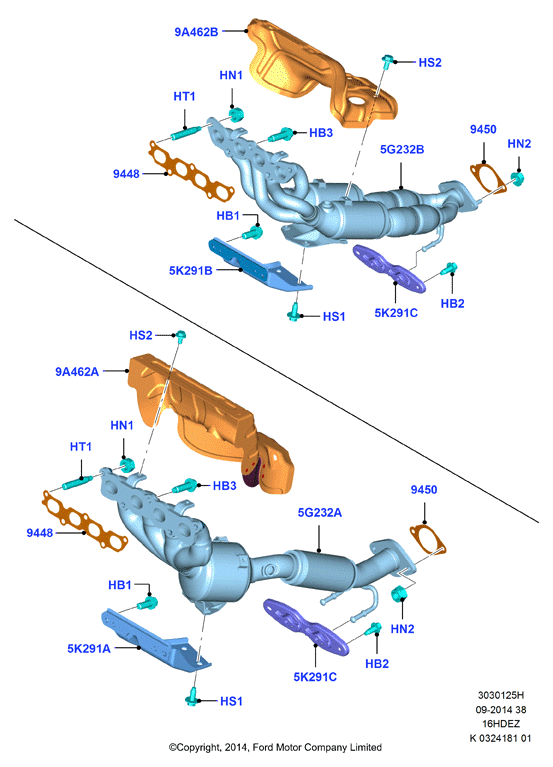 Выпускной коллектор, Zetec 1.6 DOHC EFI