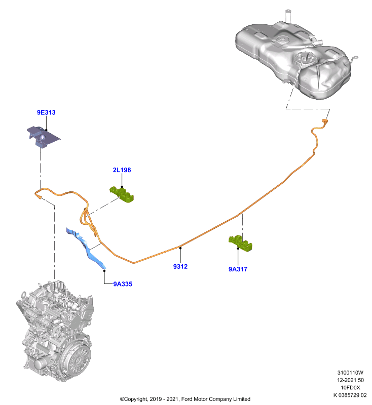 Топливные магистрали, 1.0L 3 CYL Fox (10FD0X)