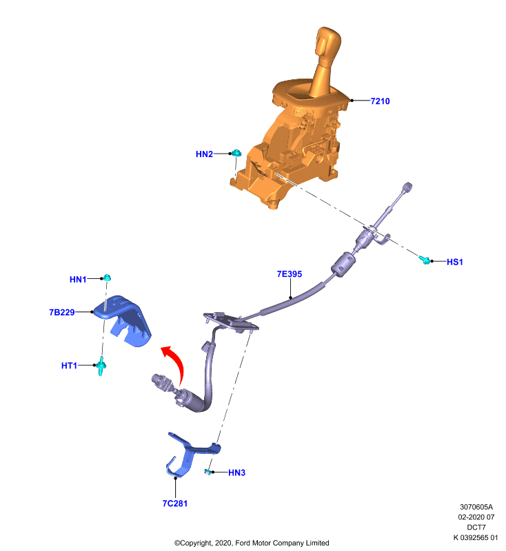 Рычаг переключ.передач МКПП, 7 SPD DCT MAN TRANS       (DCT7_C)