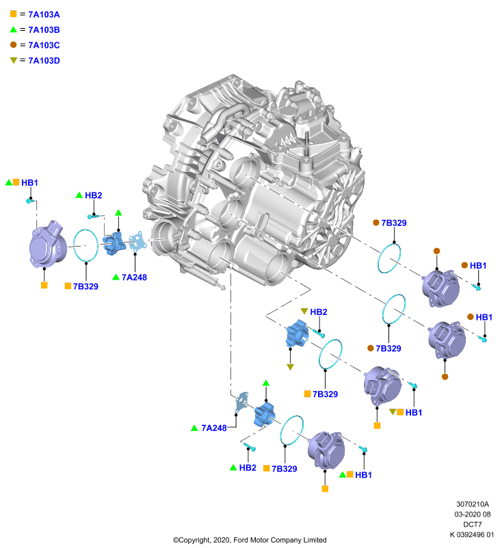 Насос коробки передач в сборе, 7 SPD DCT MAN TRANS       (DCT7_C)