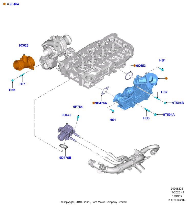 Рециркуляция отработавших газов, 1.5L Duratorq-TDCi Neo