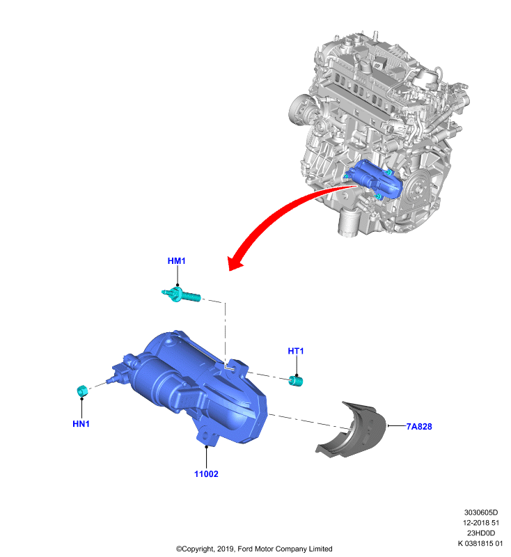 Опоры стартера, 2.3L TiVCT Turbo         (23HD0D_C)
