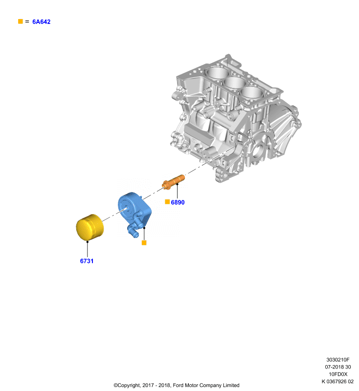 Масляный радиатор и фильтр, 1.0L 3 CYL Fox             (10FD0X)