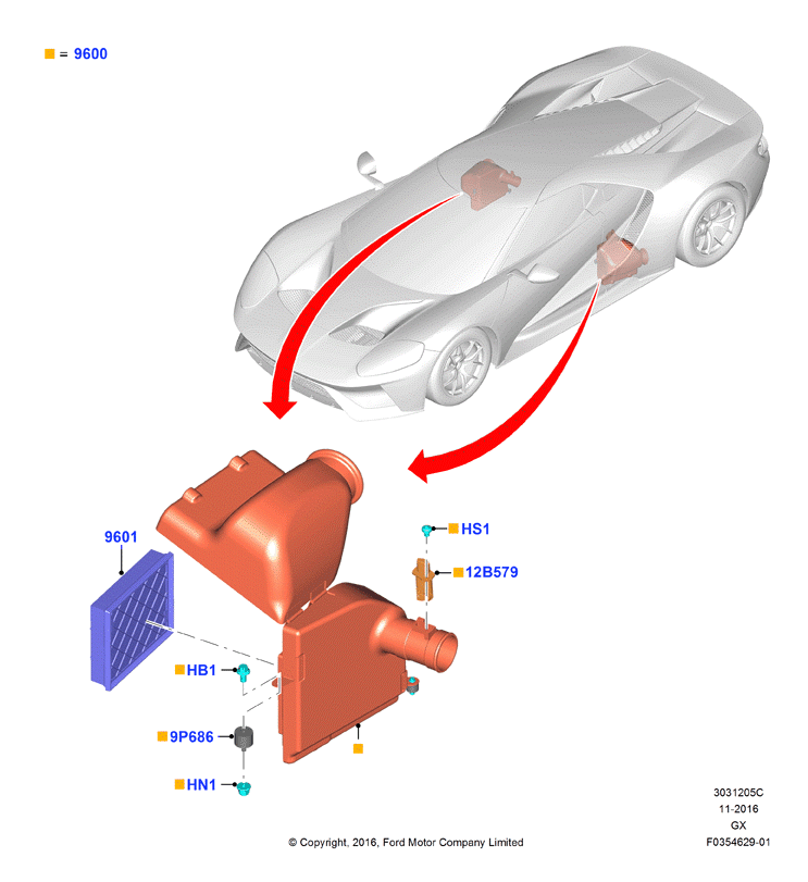 Воздушный фильтр, 3.5L DOHC Turbo