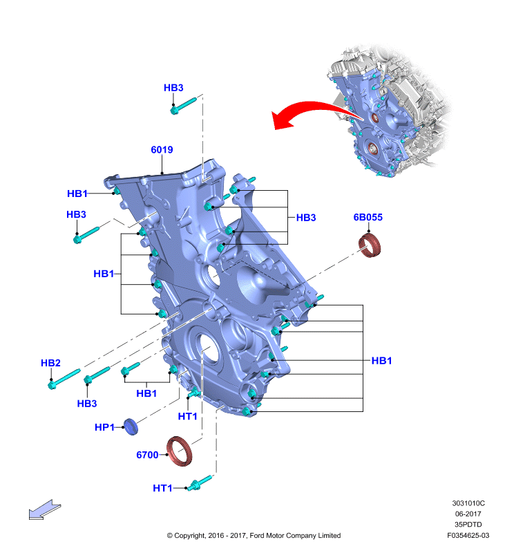 Крышки газораспредели. механизма, 3.5L DOHC Turbo