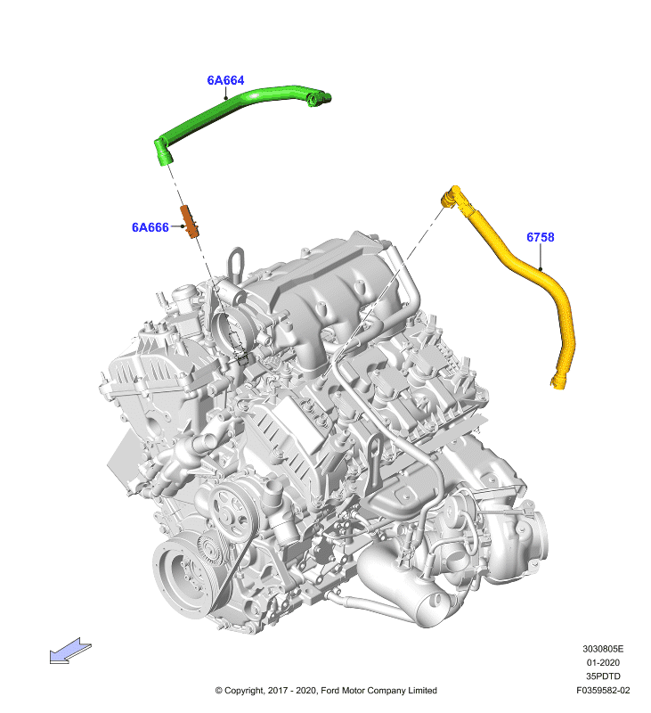 Сист.пониж.токс.выхл.-картер, 3.5L DOHC Turbo