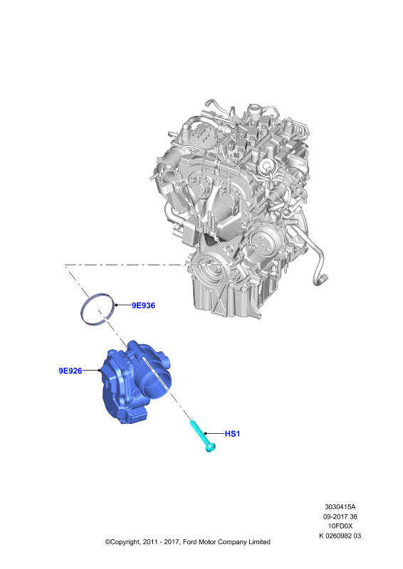 Корпус дроссельной заслонки, 1.0L 3 CYL Fox             (10FD0X)