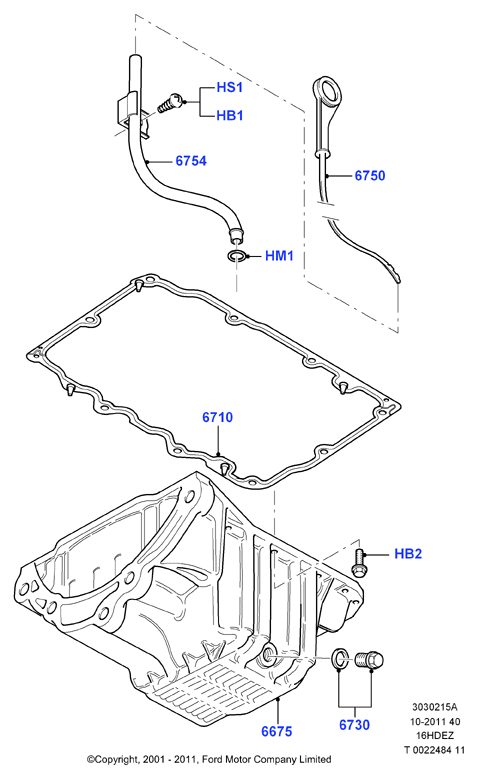 Масл. картер/указат. уровня масла, Zetec 1.6 DOHC EFI