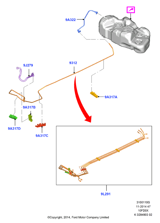 Топливные магистрали, 1.0L 3 CYL Fox             (10FD0X)