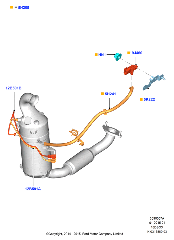 Модули и датчики выхлопной системы, 1.6 SOHC Diesel