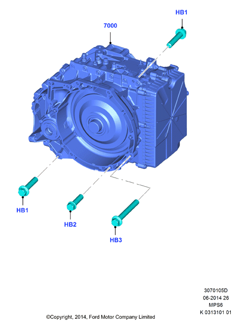 Коробка передач и привод спидометра, 6 Speed Trans Powershift