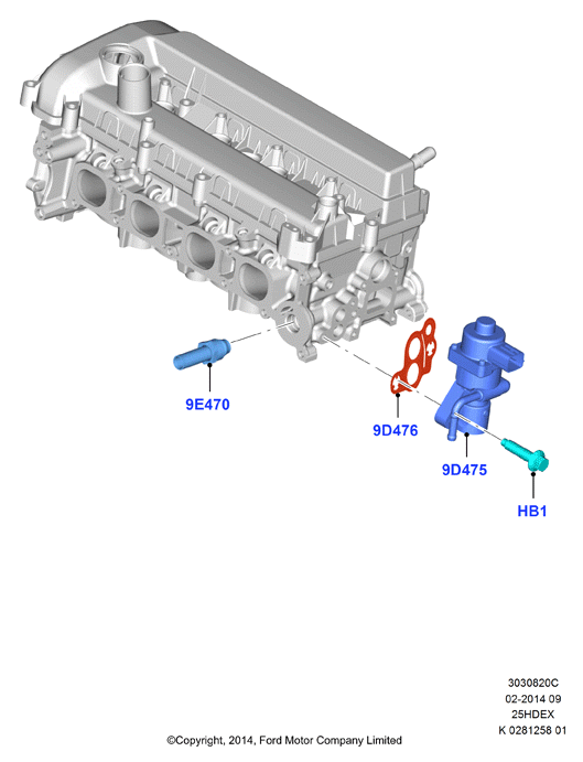 Рециркуляция отработавших газов, 2.5L I4 16v DOHC EFI
