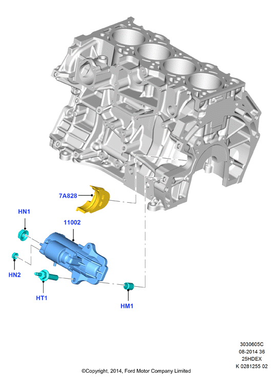 Опоры стартера, 2.5L I4 16v DOHC EFI