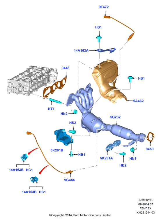 Выпускной коллектор, 2.5L I4 16v DOHC EFI