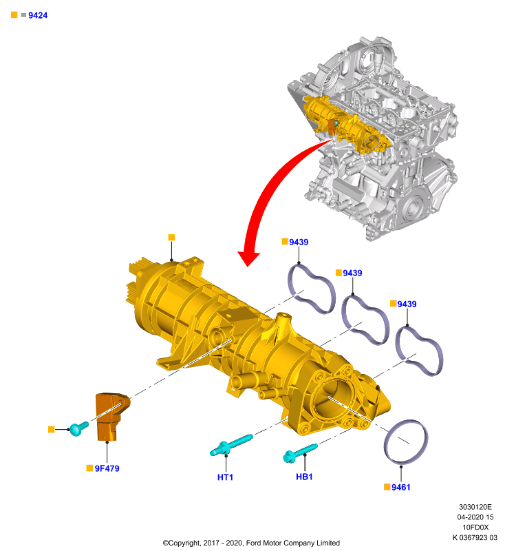 Впускной коллектор, 1.0L 3 CYL Fox             (10FD0X)