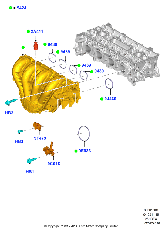 Впускной коллектор, 2.5L I4 16v DOHC EFI