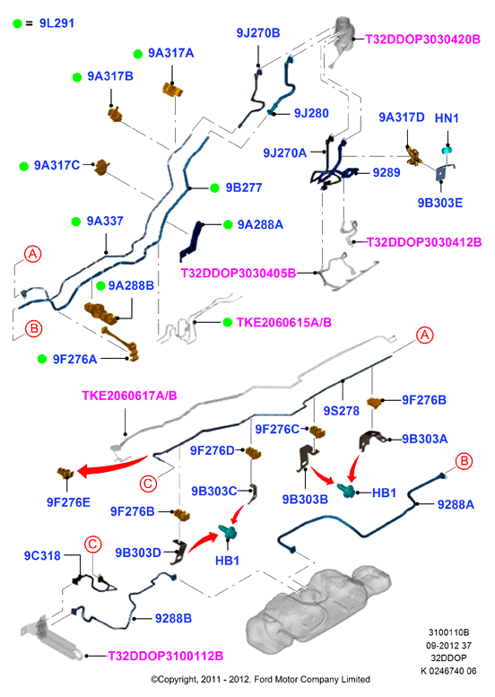 Топливные магистрали, 3.2 Duratorq Diesel