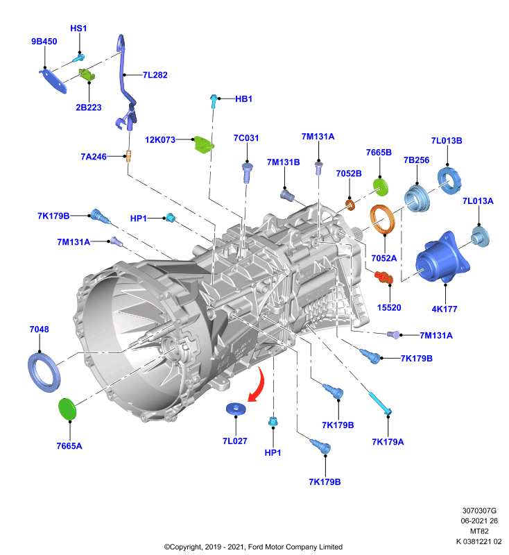Внеш.эл-ты мех.кор.пер., 6 Speed Manual Transmission
