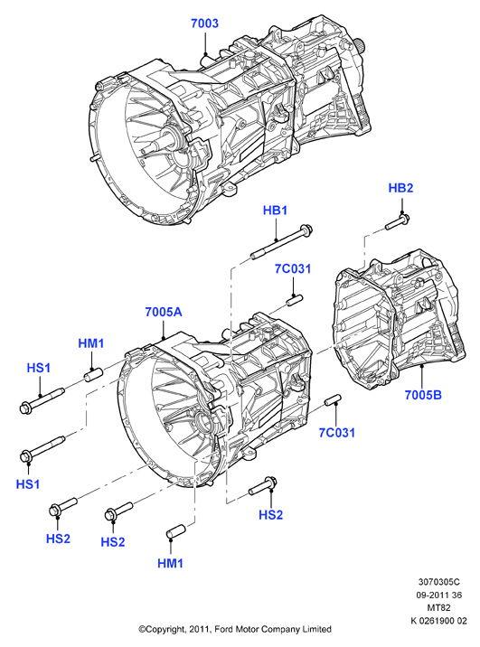 Мех. коробка передач и картер, 6 Speed Manual Transmission
