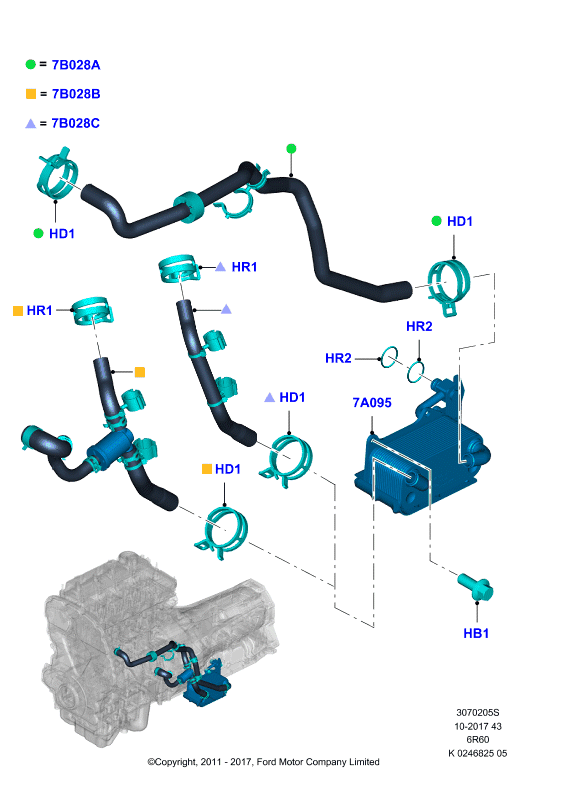 Системы охлаждения коробки передач, 6 Speed Auto Transmission