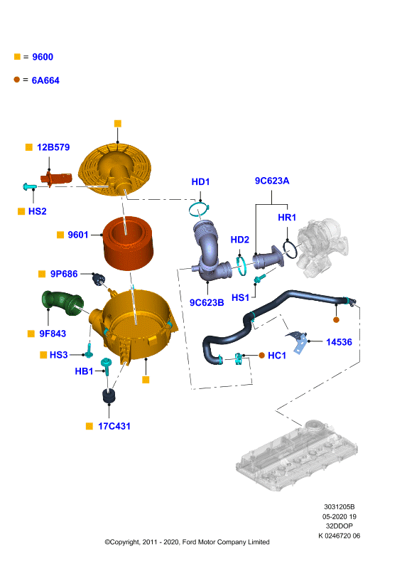 Воздушный фильтр, 3.2 Duratorq Diesel