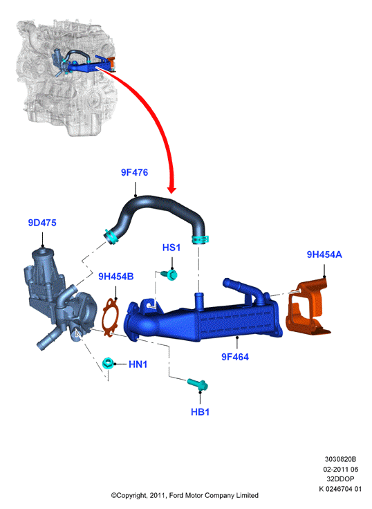 Рециркуляция отработавших газов, 3.2 Duratorq Diesel