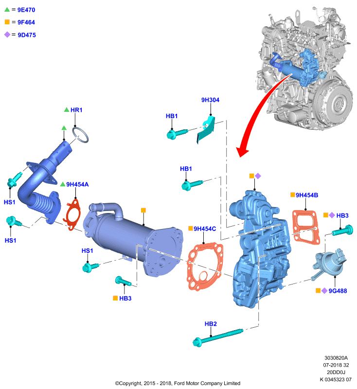 Рециркуляция отработавших газов, 2.0L Diesel Panther