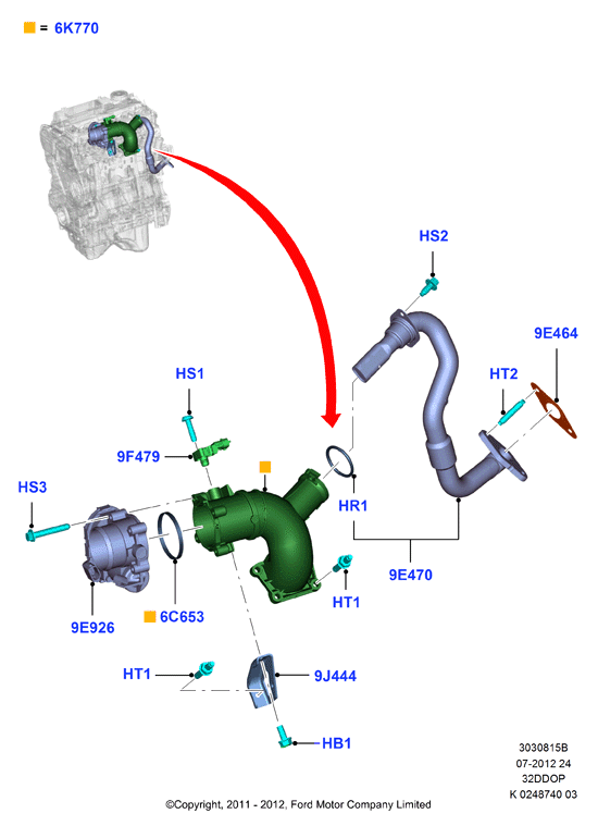 Сист.пониж.токс.выхл.-клап./шланги, 3.2 Duratorq Diesel