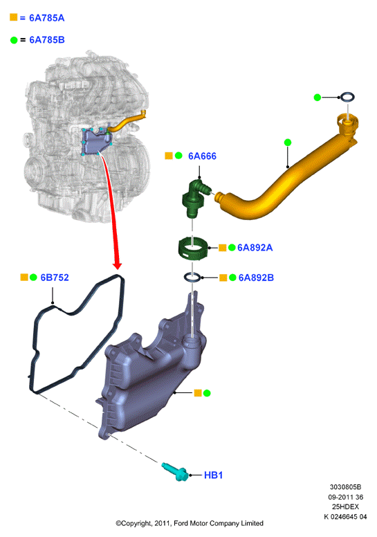 Сист.пониж.токс.выхл.-картер, 2.5L I4 16v DOHC EFI